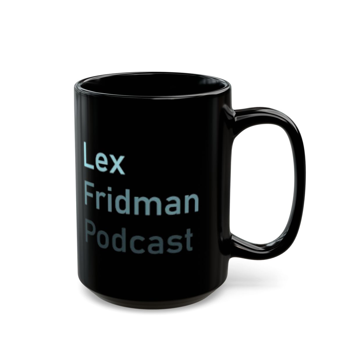 Lex Fridman Podcast Black Mug - alternate angle 5, merchandise